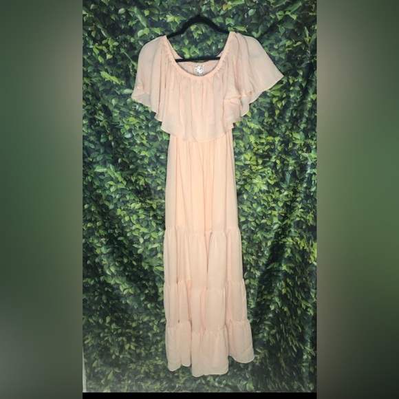 Elegant Pale Pink Maxi Dress - Picture 4 of 13